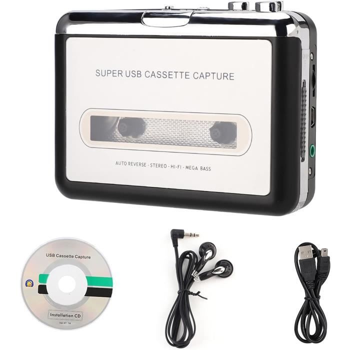 Lecteur De Cassettes Audio, Convertisseur De Cassettes Usb En Mp3 Audio