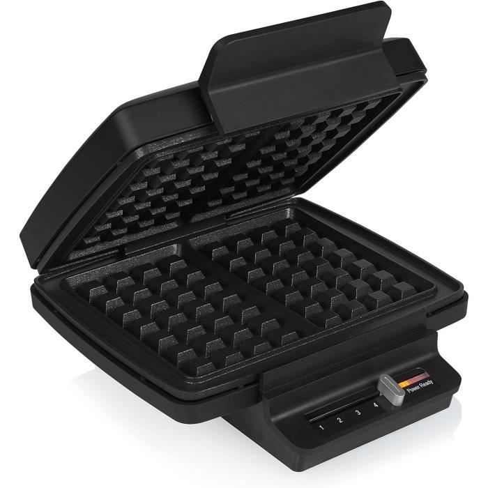 Romon Gaufrier 1200W Mini Gaufres 4 Tranches - Machine à Gaufres Et Croques Température Réglable