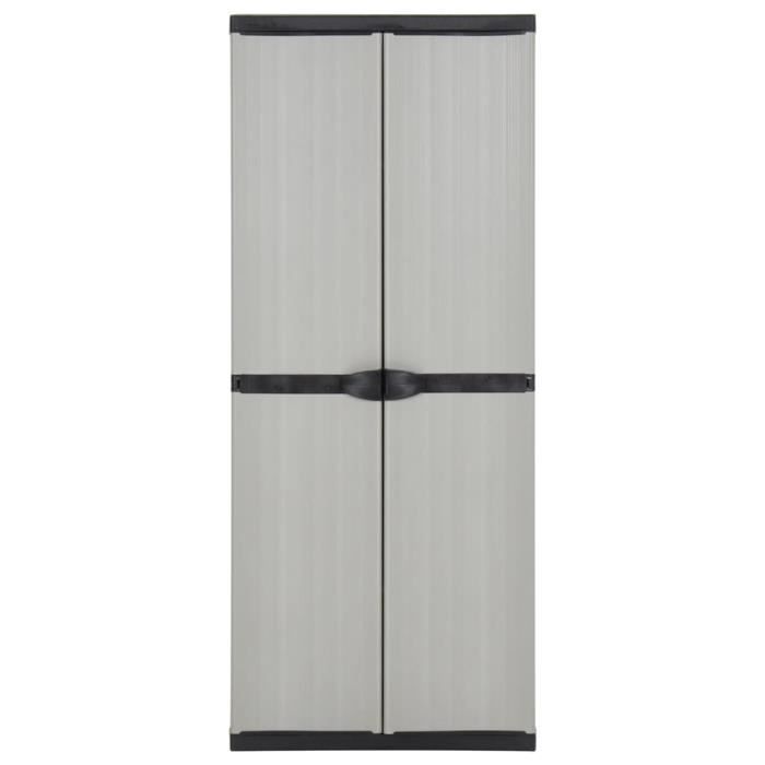 hua - armoires | meubles de rangement - armoire de rangement de jardin 3 étagères gris/noir 68x40x168cm - yosoo - dx2328