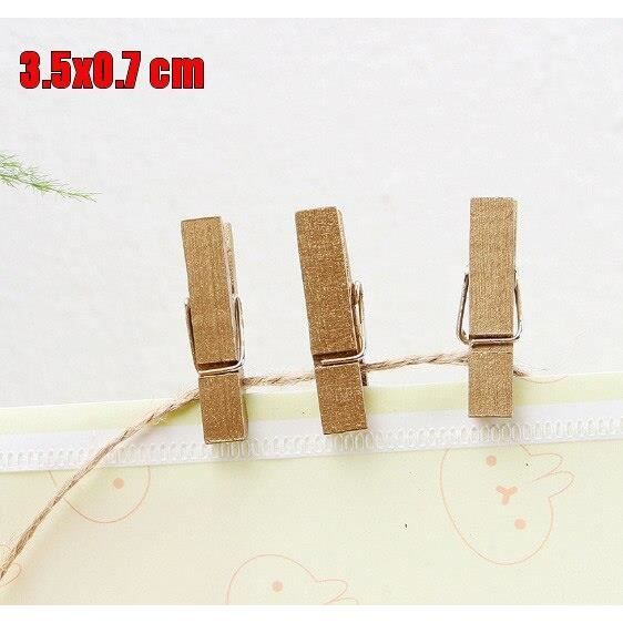 50 Mini Pinces à Linge En Bois - 3,5 Cm - Noir - Pour DIY, Scrapbooking Et Décoration