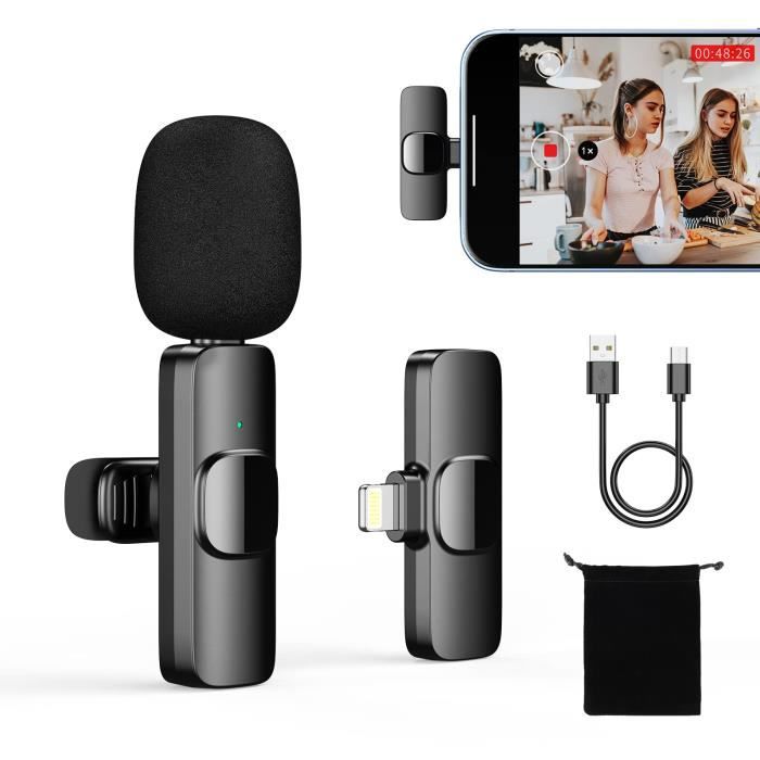 Miss curly Seasoning Micro Cravate sans Fil pour iPhone, 2.4GHz Mini Micro Cravate Smartphone  avec 1 Émetteur & 1 Récepteur, pour TikTok, Youtube, Vlog - Cdiscount TV  Son Photo