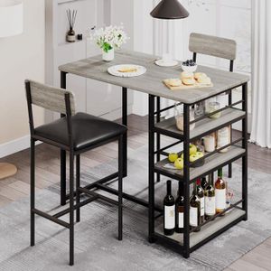 Table De Bar Avec 4 Tabourets - Ensemble 5 Pièces Pour Maison Et Petit Espace