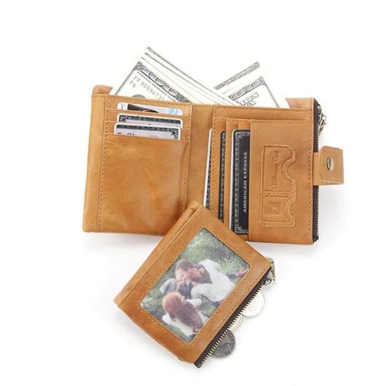 Portefeuille Homme LORZOR Avec Porte-carte RFID - Cuir Véritable, Fin Et Grande Capacité - 13