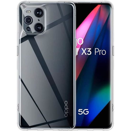 Coque Souple Transparente Anti-choc Pour OPPO Find X3 Pro - Marque Novago - Protection Complète Sans Cacher Le Design