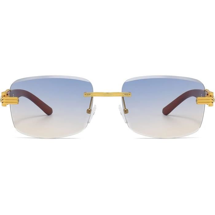 Vintage Lunette De Soleil Rectangulaire Sans Monture Homme Femme Retro Lunettes De Soleil Femme Petite Lunettes Teintees n791 Bleu Brun Degrade Achat Vente lunettes de soleil Neuf Cdiscount