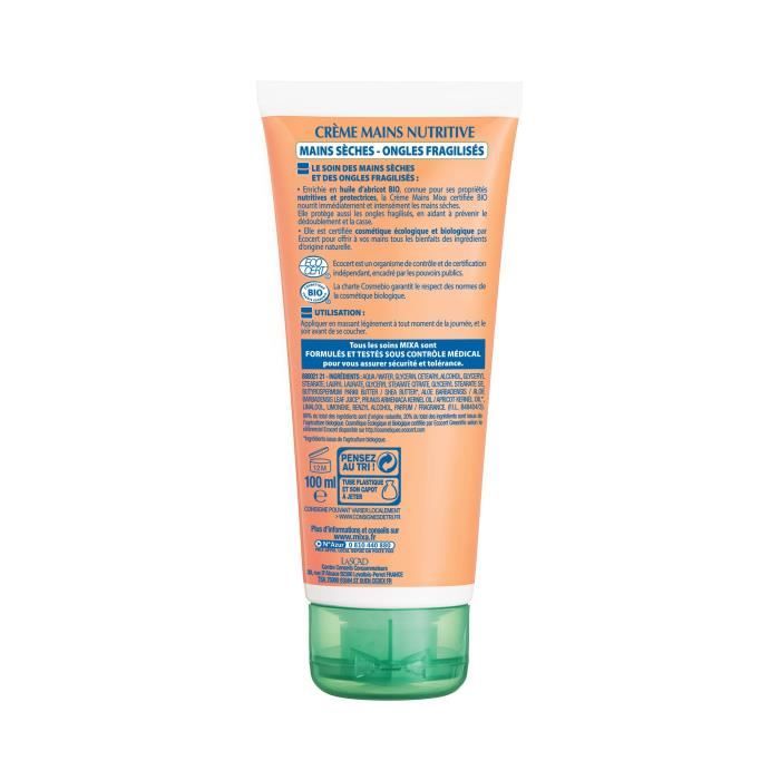 Lot De 3 Crèmes Réparatrices Pour Mains Abîmées Mixa Bio - 100 Ml Chacune, Made In France