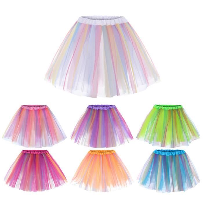 Jupe tulle store multicolore fille