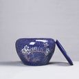 Rishx Bleu d'europe Céramique Pot de Fleurs avec Drainage Trou, en céramique émaillée de Fleurs Container Bureau Cache-Pot[S518]-2