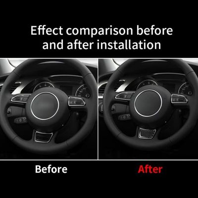Décoration véhicule,Fiber De carbone Voiture Intérieur Volant Cache  Autocollants Pour Audi A1 A3 A4 A5 A6 Q3 Q5 Q7 S3 - E[D32232118] -  Cdiscount Auto
