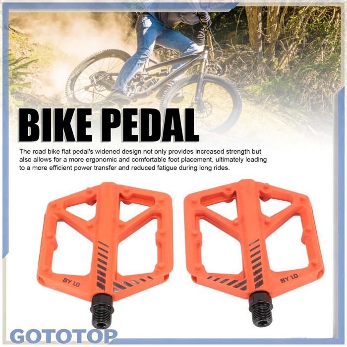 Pédales De Vélo Nylon Léger 10x10 Cm – Antidérapant, Double Roulement – Compatibles VTT Et Route – Faciles à Installer