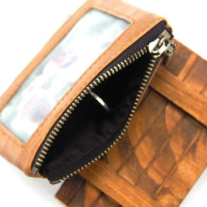 TENBST Portefeuille En Cuir Homme Avec Blocage RFID - 8 Cartes, Compartiment Billets Et Poche Monnaie Marron