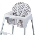 Housse d'assise pour chaise haute bébé enfant gamme Délice - Zig zag gris - Monsieur Bébé-3