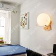 TD® Applique Murale Interieur LED, Support En Métal En Acier Inoxydable, Moderne Lampe de Mur Sphérique Pour Salon, Chambre,-3