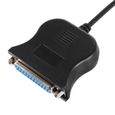 Adaptateur de câble d'imprimante Port parallèle USB à 25 trous Port d'impression USB vers LPT Noir AC1816-3
