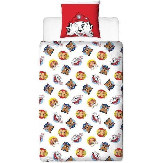 Couette Pat' Patrouille 140x200 Cm – Héroïque Imprimé Avec Chase, Marshall, Skye & Toute L'Équipe Pour Enfant