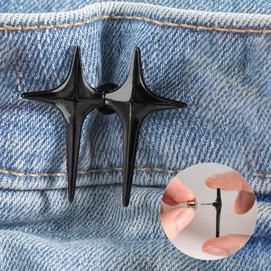 ZOULID 6 paires de boutons pour jeans, Étoile magique Design étoile  magique, Ajustables Boutons de taille, Pas de pantalon de Sewetal, Taille  serrée