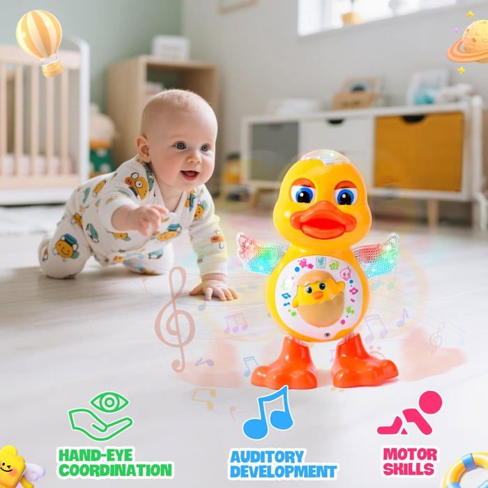 Nicknack Crabe Qui Marche Bebe 6-12 Mois Avec Musique Et Danse Peluche Interactive Jouet Eveil 1 2 3 4 An Cadeau Naissance Garcon Fille Interactif Sensoriel Montessori