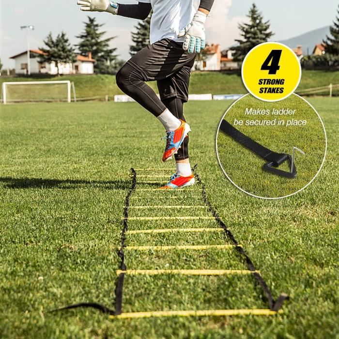 Échelles d'agilité d'entraînement Échelle de Rythme Coordination Jogging  Football Agility Ladder Vitesse équipement 4M 8 Feuilles SI - Cdiscount  Sport