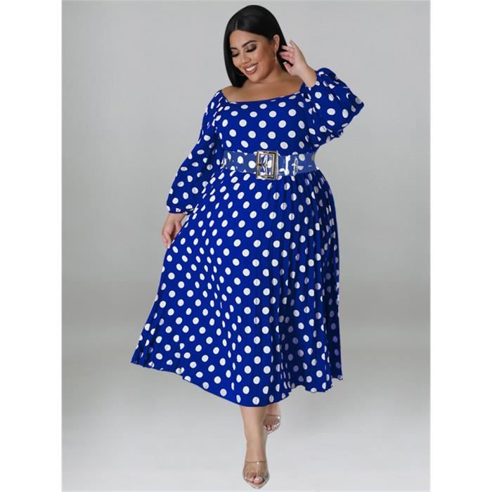Wmstar Robes grande taille pour femmes avec ceinture imprime a pois dos ouvert mode elegante robe maxi 1.5mmx9378m Blanc Cdiscount Pret a Porter