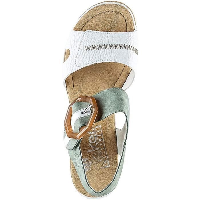 Sandales compens es Rieker Kaukasus Femme Blanc Bride