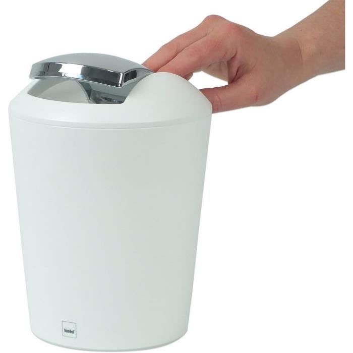Mini-Poubelle de salle de bain 1.7L avec couvercle à bascule - Noir Mini-Poubelle de salle de bain 1.7L avec couvercle à bascule - Noir