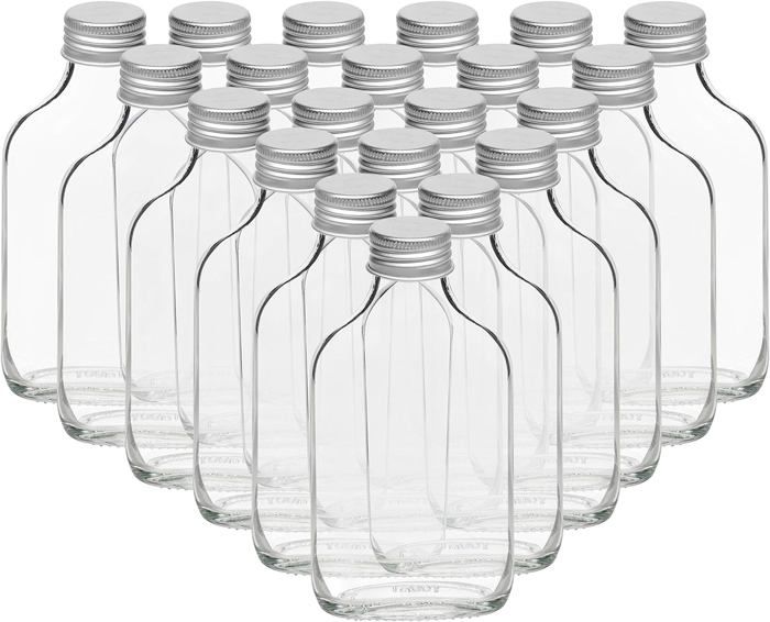 Bouteille D'alcool 50 Ml BELLE VOUS Mini Bouteille 50 ML Avec Bouchon Argent Et Entonnoirs (Lot De 20) - Bouteilles Mini Bouteille Plastique