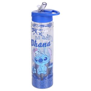 Bouteille En Plastique Stitch Palms 430ml - Garçon Bleu, Sans BPA, Réutilisable