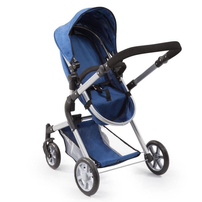 BAYER Design Landau pour poupée Neo Star bleu avec sac à bandoulière et panier d'achat intégré réglable - convertible poussette