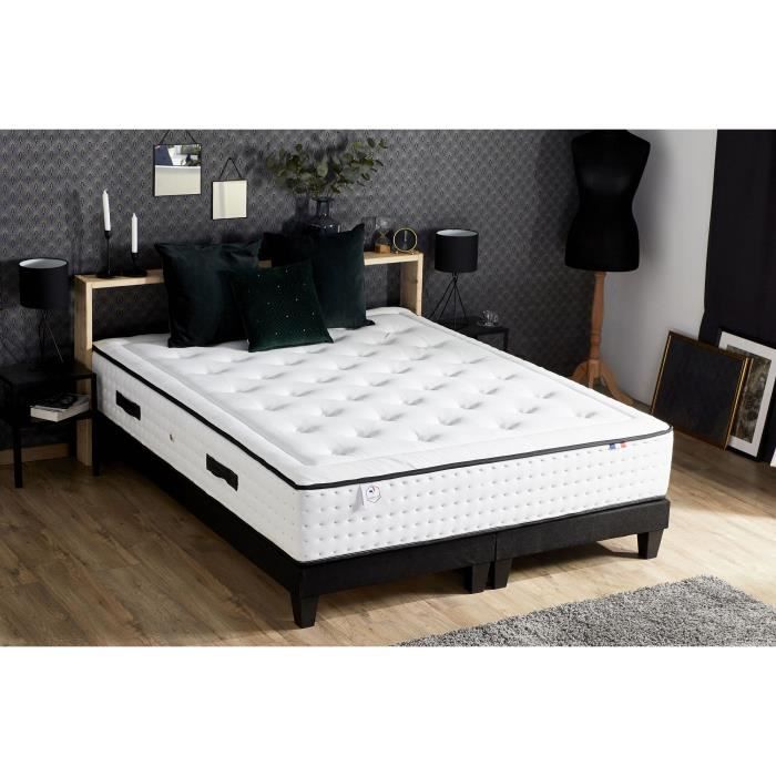 CONFORT DESIGN Ensemble VENDÔME Matelas + sommiers 180x200 - 100% Français - Qualité Hotel