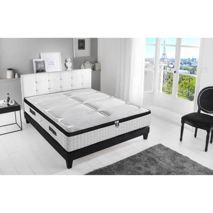 CONFORT DESIGN Ensemble Matelas 160x200cm + Sommier 792 Ressorts - 7 zones - Très ferme - HOTEL LUXE
