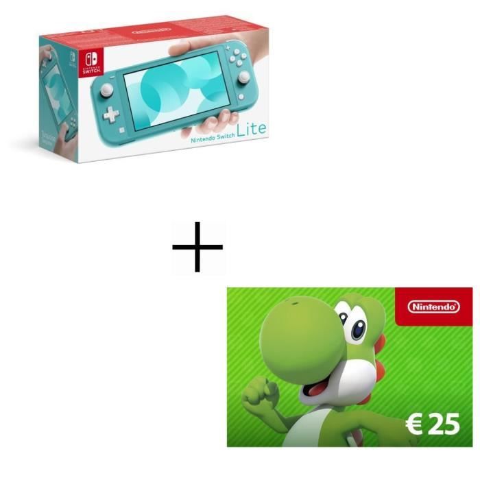 Pack Switch Lite Turquoise + Code numérique pour approvisionnement de compte Nintendo eShop: 25€