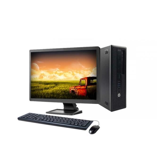 Unité Centrale HP 600 G1 SFF - Core i7 - RAM 16Go - SSD 960Go - Windows 10 - Ecran 22