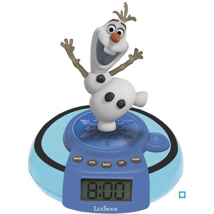 LA REINE DES NEIGES Radio réveil Jumper Olaf bleu chambre enfant LEXIBOOK