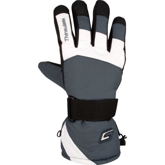 STARLING Gants de Snowboard Adulte - Gris et Blanc
