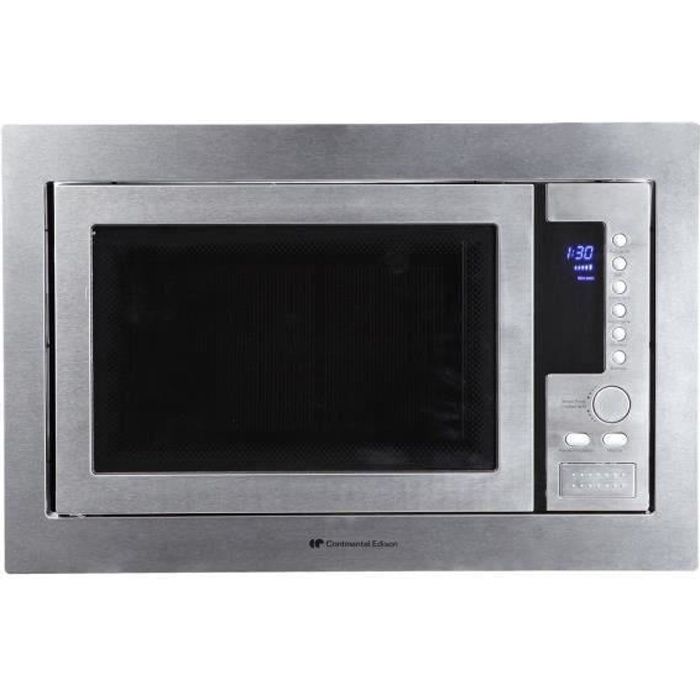 CONTINENTAL EDISON CEMO25GE Micro ondes encastrable - 25 L - 800 W - Porte miroir
