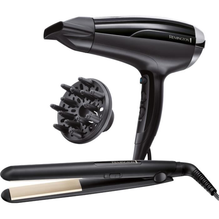 Remington D5215GP Coffret Cadeau Coiffure Sèche-Cheveux Ionique et Lisseur Ceramic