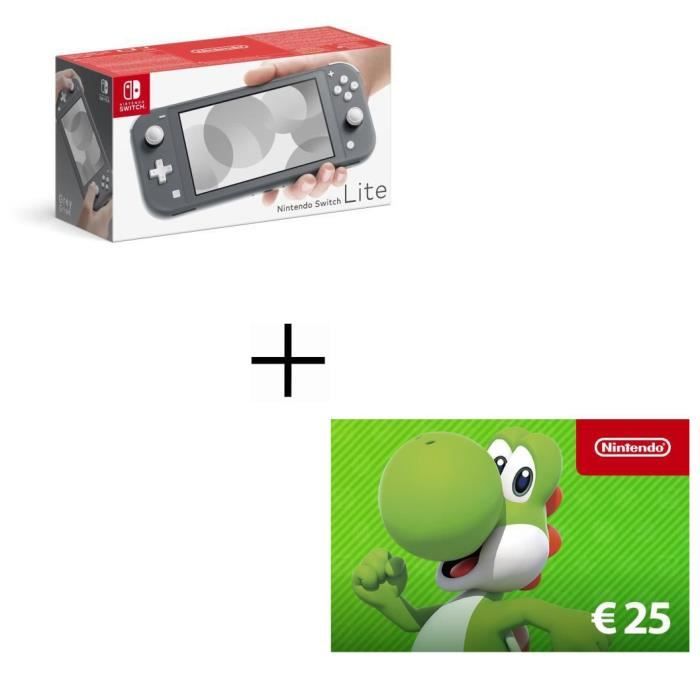 Pack Switch Lite Grise + Code numérique pour approvisionnement de compte Nintendo eShop: 25€