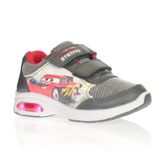 CARS 3 Baskets à Semelle Lumineuse Gris Enfant