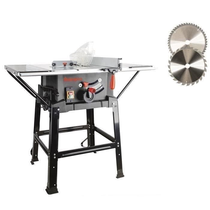 Scie circulaire sur table MANUPRO - 2000W - 2 lames 254 mm - Laser intégré - Multi usage