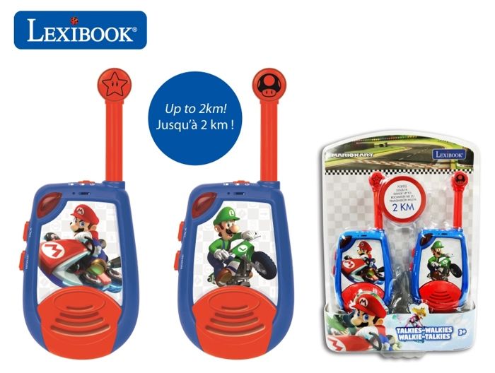 MARIO KART Talkie-walkie digitaux enfant portée à 2 km du port et fonction morse LEXIBOOK