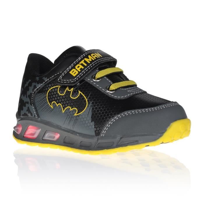 BATMAN Baskets à Lumière Noir/Jaune Enfant