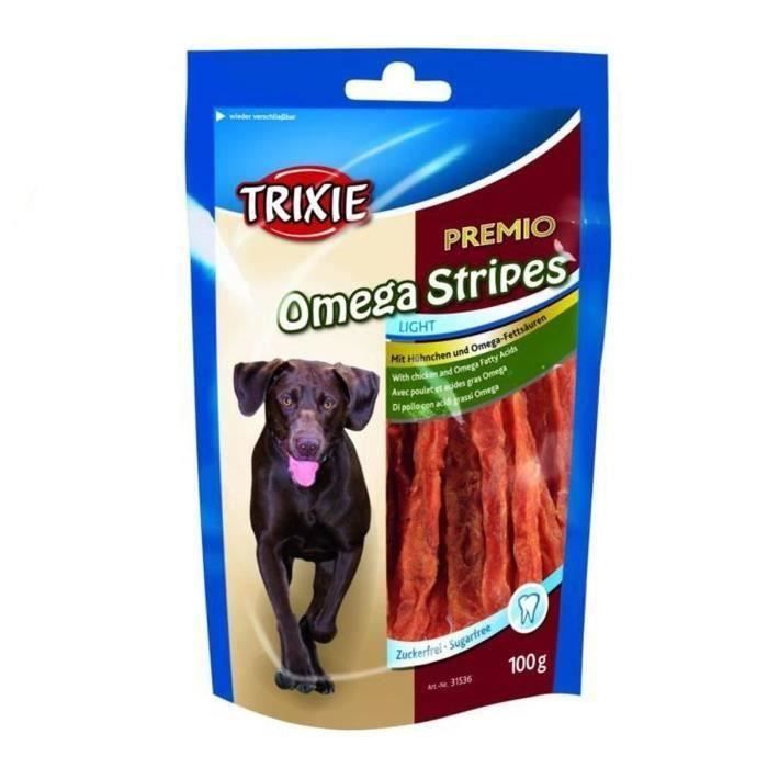 TRIXIE PREMIO Omega Stripes poulet pour chien 3 x 100g
