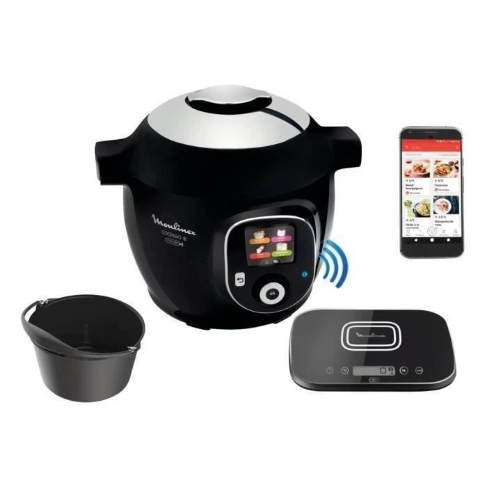MOULINEX CE859800 Multicuiseur intelligent COOKEO + Connect avec Balance et Moule de cuisson inclus - 6L - 200 recettes - 1600W Noir