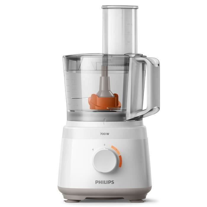PHILIPS HR7320/00 Robot Multifonctions Daily 700 W - 19 fonctions - Disque inox - Bol 1,5L - Blanc