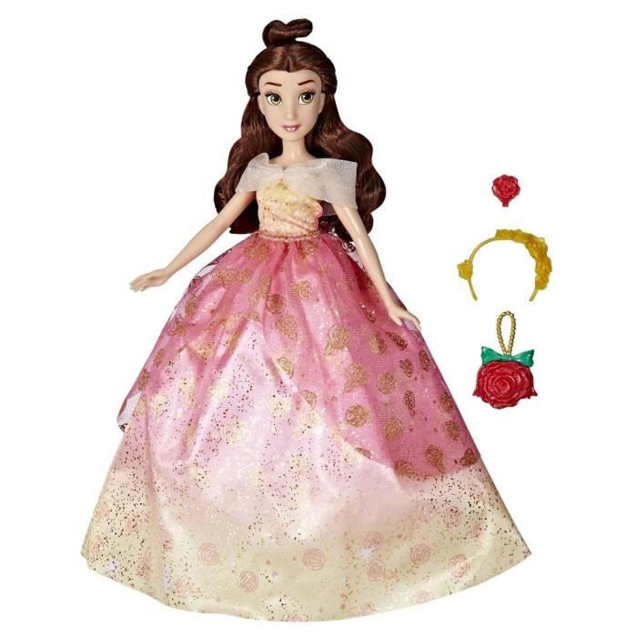 DISNEY PRINCESSES - Life - Poupée mannequin Belle - 10 combinaisons de tenues, jouet pour enfants dès 3 ans