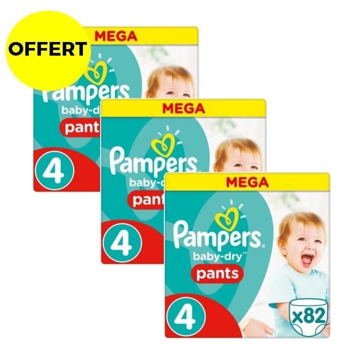 PAMPERS Baby Dry Pants Taille 4 - 246 couches - Format Mega x3