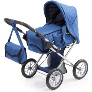 poussette poupee bleu