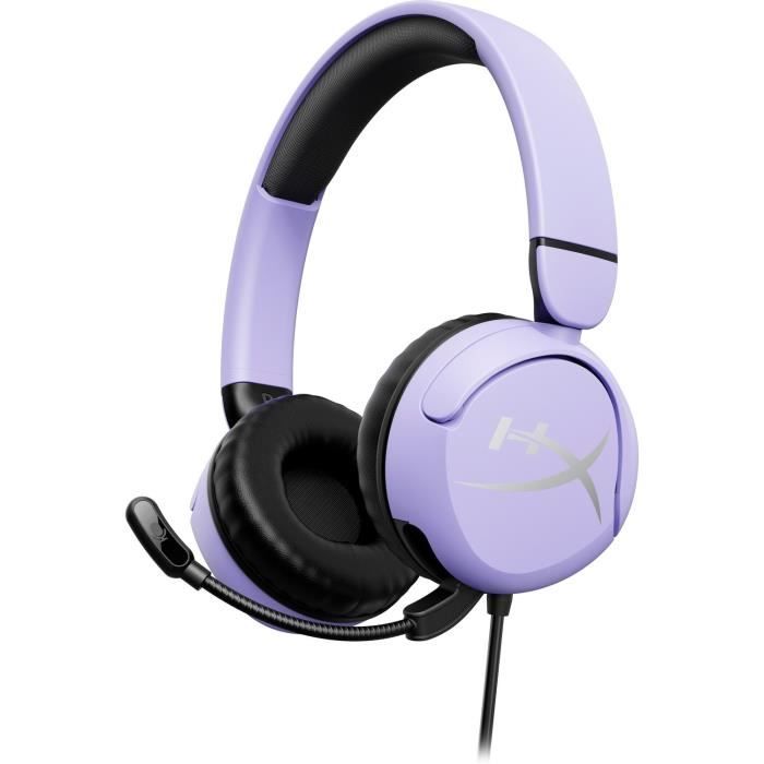 Le casque gamer filaire HyperX Cloud Mini est idéal pour une utilisation sur PC et console. Avec sa couleur lavande, il est également esthétique. Il est équipé d'un microphone à condensateur électret et d'un système audio circum-aural en stéréo. Il dispose également d'un suppresseur de bruit actif et d'une isolation de bruit pour une expérience de jeu optimale.