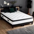 CONFORT DESIGN Quatuor Matelas + sommier 180 x 200 - Ep.30 cm - 4 technologies - Ressort/Mémoire/Latex/HR - Fabriqué en France
