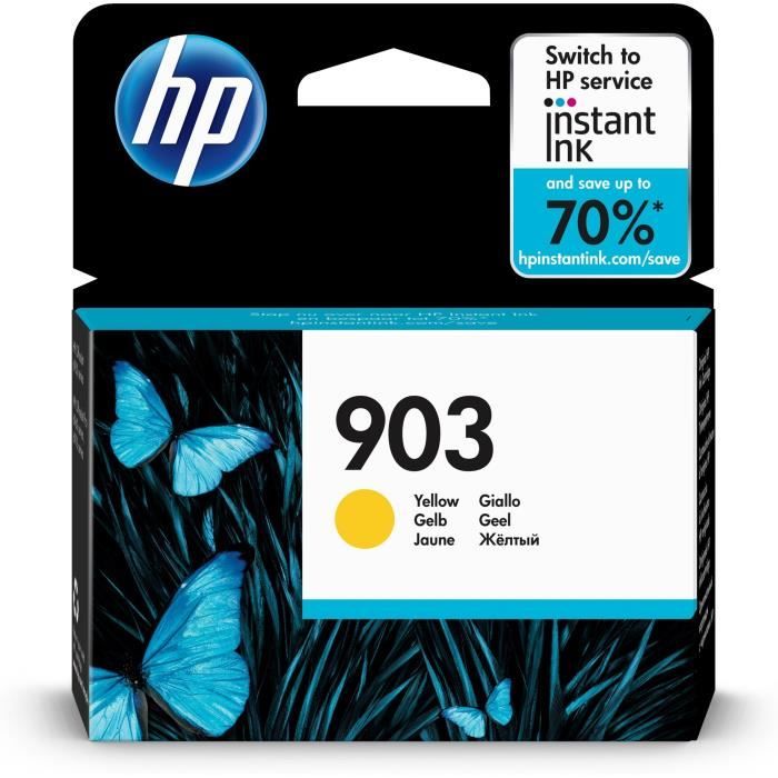 HP 903 Cartouche dencre jaune authentique (T6L95AE) pour HP OfficeJet Pro 6950/6960/6970